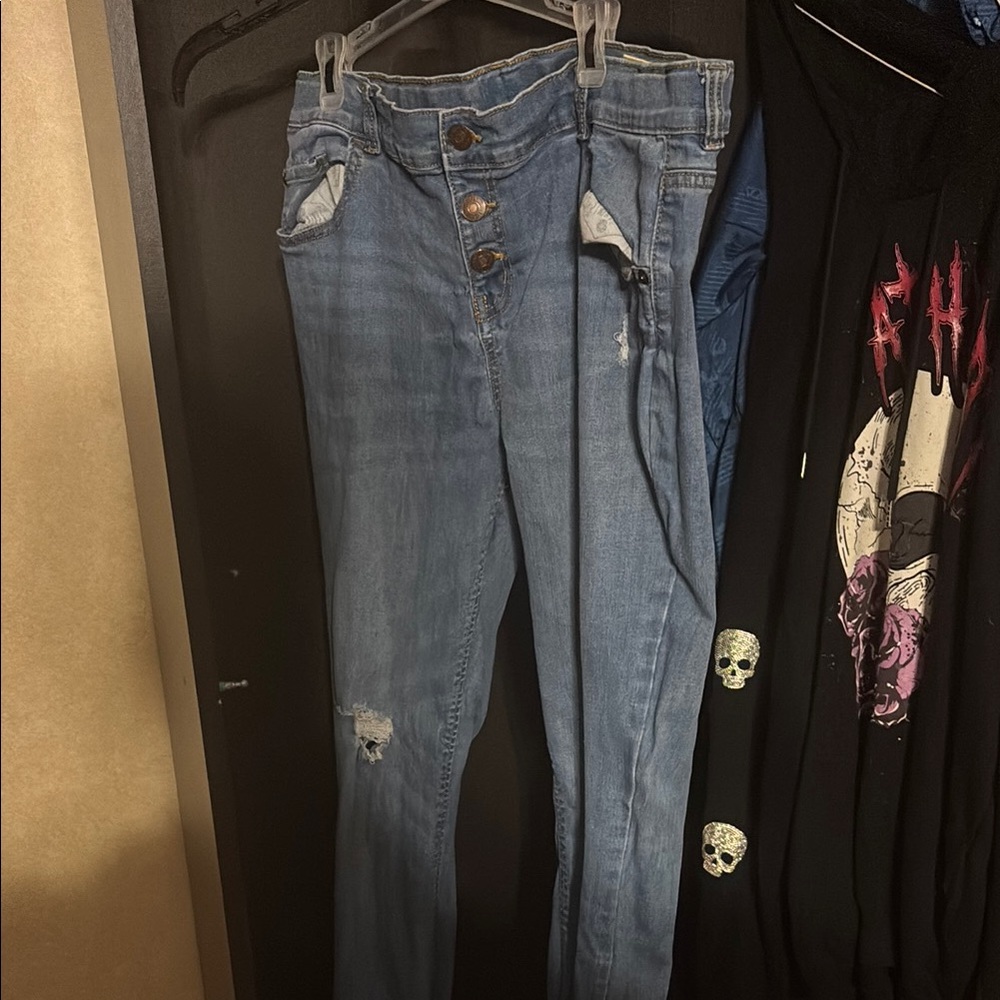 Trendy Light Blue High Rise Women Jeans